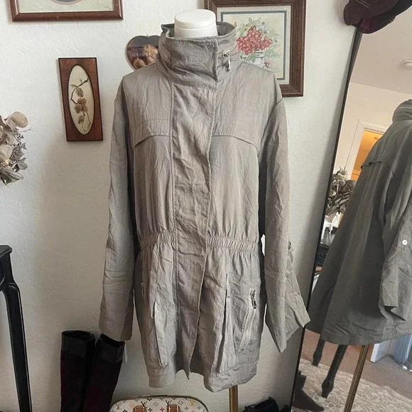 Casablanca Lightweight Hooded Military Coat Taupe Neutral Everyday Jacket - Picture 8 of 8